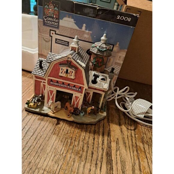 Lemax Robinson Stable Porcelain Light-Up Christmas Holiday Village Building 2008 - Picture 1 of 11